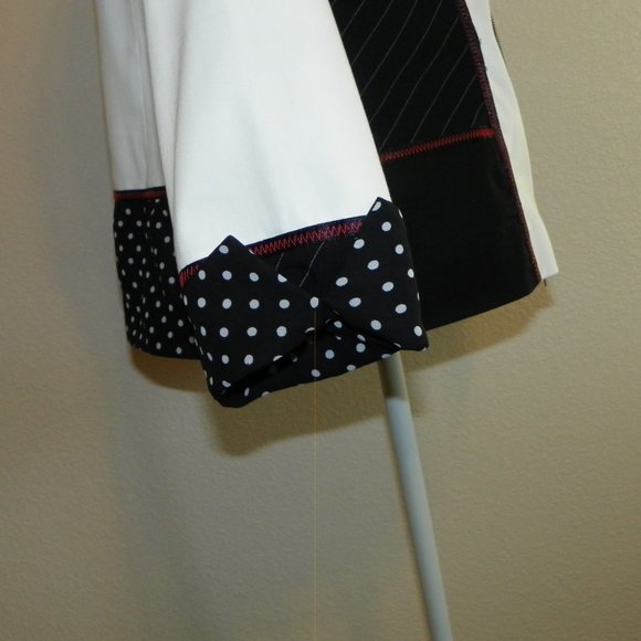 Light Lined Jacket Black White Women Lg - Picture 7 of 16